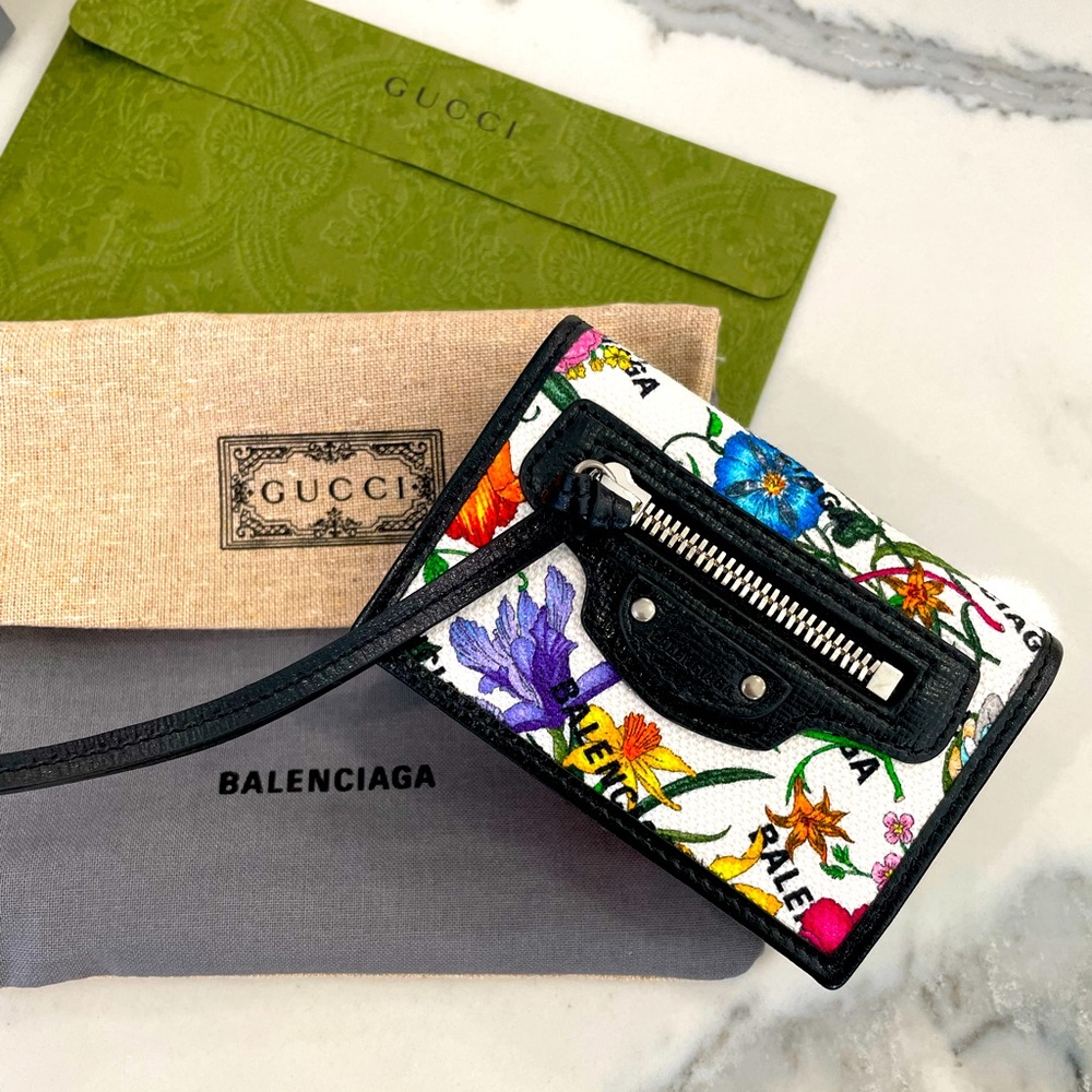 Gucci x Balenciaga Hacker Project neo classic wallet White Flora
